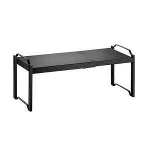Meubles de cuisine sur pieds en acier inoxydable double, étagères de rangement superposées non pliables pour vaisselle et casseroles, pour comptoirs - Product Image 2