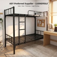 Lit superposé en métal robuste tout en fer, double étage, moderne, pour adultes, chambre à coucher, école, dortoir d'étudiants, hôtel