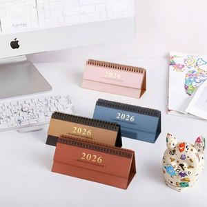 Elegant 2026 <b>Desk</b> Calendar <b>Mini</b> Size Standing Display Twin Wire Binding Digital Printing Office - Product Image 1