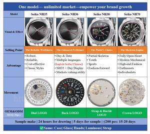 OEM 사용자 정의 다이얼 로고 Mod Japan NH35/NH36/NH38/NH70 무브먼트 남성용 기계식 시계 - Product Image 3