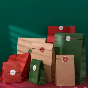 크리스마스 장식 크래프트 종이 사과 사탕 달콤한 케이크 Cookis 종이 가방 선물 어린이 스티커 폐쇄