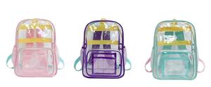 Sac à dos transparent en PVC tendance avec fermeture éclair, logo personnalisé, imperméable, unisexe, pour étudiants, sac à bandoulière, voyage en plein air, 18 Arcuate - Product Image 5