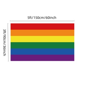 Fábrica <span class=keywords><strong>de</strong></span> alta calidad 3x5 pies Bandera del orgullo tradicional Banderas coloridas Comunidad LGBT 6 colores a prueba <span class=keywords><strong>de</strong></span> agua - Product Image 6
