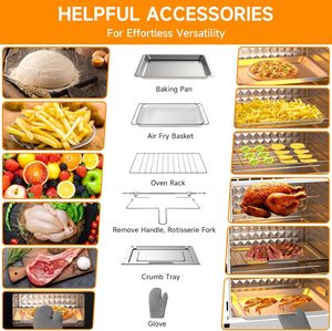Smart 21-en-1 Air Fryer Grille-pain Four Combo <span class=keywords><strong>Chicago</strong></span> Métallique Antiadhésif Comptoir Déshydrateur Sans Huile pour Usage Domestique - Product Image 6
