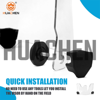 Casque de football unisexe en plastique HUACHEN avec visière transparente, protection anti-rayures, protection UV, anti-buée, protection faciale