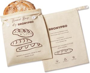 ถุงขนมปังขี้ผึ้งสำหรับ sourdough ถุงขนมปังแบบใช้ซ้ำได้2แพ็คสำหรับขนมปังโฮมเมดถุงผ้าฝ้ายขี้ผึ้งเพื่อให้ก้อนสด - Product Image 1