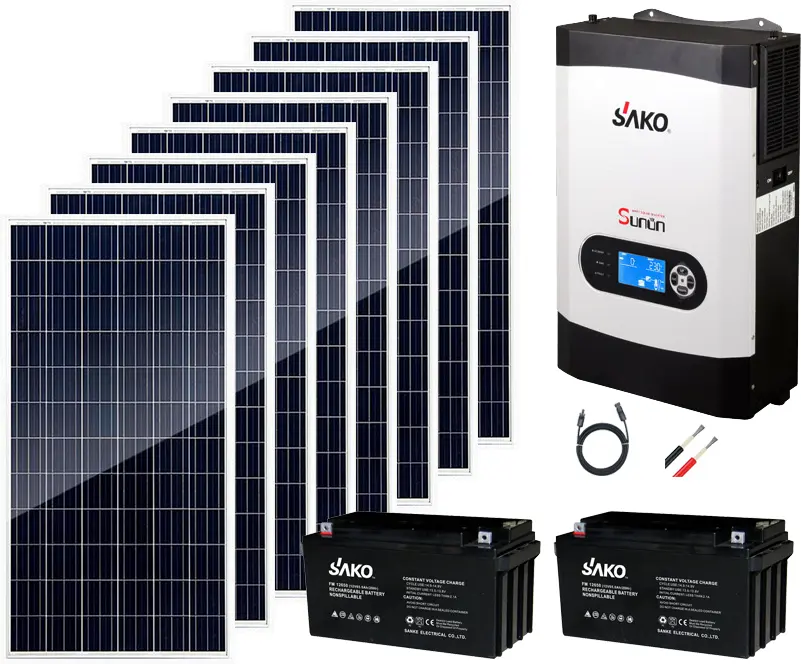Solare Off Sistema di Rete 1KWH Pannello Solare 2000W Hybrid Inverter 3000W di Potenza di Stoccaggio 7 Giorni di Lavoro del Generatore Solare sistema di