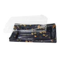 JY-6130 Ecologisch verantwoorde rechthoekige plastic verpakking sushibox voedselcontainer schaal plastic voedselverpakkingsdozen