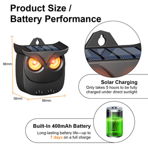 Répulsif solaire pour animaux 2026, dissuasif pour prédateurs nocturnes avec lumières LED rouges clignotantes, ratons laveurs, marmottes, coyotes, oiseaux, cerfs - Product Image 3
