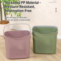 Panier à linge moderne en PP durable et léger avec poignées, tissage ajouré respirant, pour salle de bain, vêtements, jouets, linge de maison