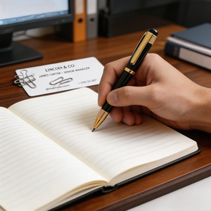 एक तरह के धातु कार्यकारी पेन <span class=keywords><strong>1</strong></span>.0 मिमी गहरे लेजर उत्कीर्ण नाम और शीर्षक 35 ग्राम प्रीमियम उपहार बॉक्स तैयार महसूस करते हैं - Product Image 2