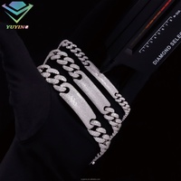 Nuevo Brazalete Tipo Reloj con Incrustaciones de Diamantes Moissanite VVS, Plata de Ley S925, Brazalete Cubano