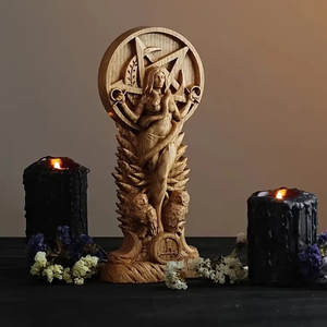 Figuras Personalizadas de Diosas Nórdicas, Estatua de Lilith, Figuritas de Resina, Escultura de Altar Pagano, Dios Vikingo, Estilo Madera, Decoración para el Hogar, Regalos - Product Image 3