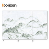 Planche de travail de cuisine en céramique brillante Horizon Chinese Landscape Painting, en pierre frittée carbonisée