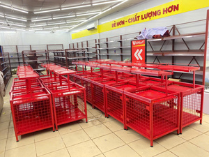Customization Wire mesh back supermarket shelving / gondola shelving/ <b>display</b> racks Vietnam 3-6 tiers Customization Light Duty - Product Image 4