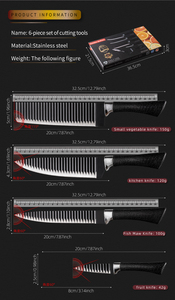 Juego de Cuchillos de Cocina Chef, Aptos para Lavavajillas, Utensilios de Cocina con Mangos Ergonómicos de Plástico, Juego de Cuchillos de Metal al por Mayor - Product Image 3