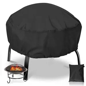 Sıcak satış 210D Oxford dairesel avlu ateş çukuru harner pan yangın sepeti ateş çukuru kapağı
