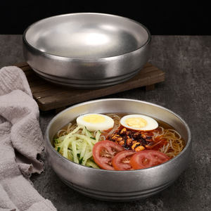 Bol à nouilles froides en acier inoxydable à double paroi, grande taille, pour ramen et nouilles instantanées, usage domestique - Product Image 1