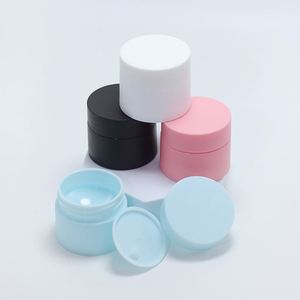Pot cosmétique de luxe vide en plastique PP dépoli à double paroi, blanc, rose, bleu, pour crème visage et corps, 5g, 10g, 15g, 30g, 50g, 100g, 150g - Product Image 4