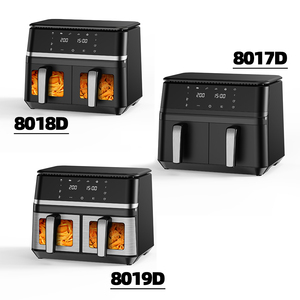 Friteuse à air numérique 10L en acier inoxydable à double panier, contrôle indépendant, design visuel, export - Product Image 6