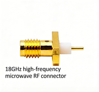 Connecteur coaxial RF SSMA-KFD15 50 ohms avec montage sur PCB à bride 2 trous, connecteur micro-ondes haute performance DC 18 GHz