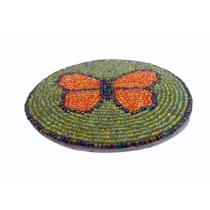 Handmade <b>Beaded</b> <b>Coaster</b> Set with Premium Glass Beads Heat Resistant Table Mat for Dining Table Decoration Wedding Gift Home - Product Image 2