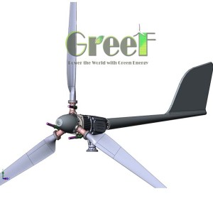 Générateur éolien à axe horizontal à aimants de 5 kW à faible vitesse de démarrage avec contrôle de la pente, modèle AH-5KW, pour usage domestique, pour la production d'électricité éolienne - Product Image 5