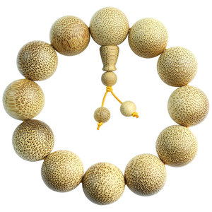 สร้อยข้อมือไม้ไผ่22เม็ดกลมเครื่องประดับแฮนด์เมดสไตล์ชาติพันธุ์สำหรับผู้ชายผู้หญิง - Product Image 4