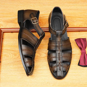 Zapatos planos casuales para hombre, sandalias de cuero genuino hechas a mano de marca de alta calidad y a la moda. - Product Image 5