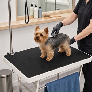Soft Silicone Pet Grooming Table Mat Silicone <b>Anti</b> <b>Slip</b> Grid Pattern Contact Surface Waterproof Easy Clean Pad for Dog Trimming - Product Image 1