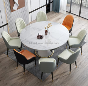 Sillas de Comedor Ajustables y Resistentes de Estilo Moderno de Mediados de Siglo, Tapizadas en Cuero Sintético Vegano Ecológico, con Detalles en Latón - Product Image 4