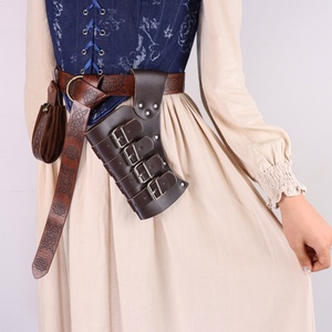 Ceinture médiévale en cuir PU gaufré avec pochette à monnaie et étui à poignard, pour cosplay de pirate, vagabond, paysan, LARP Renaissance - Product Image 5