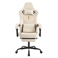 Chaise d'ordinateur de course ergonomique à dossier haut de grande taille Chaise de jeu ergonomique avec support lombaire de massage