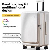 Tas Trolley Laptop PC Multifungsi dengan Penutup Depan, Ritsleting Samping, Ukuran 20 Inch, Dapat Diperluas, Cocok untuk Perjalanan