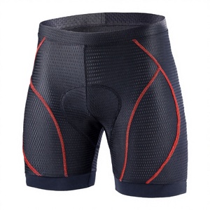 Shorts de cyclisme pour hommes avec rembourrage en gel 5D, doublure VTT, antidérapants, avec attaches de maintien aux jambes, en Spandex/Polyester, OEM - Product Image 3