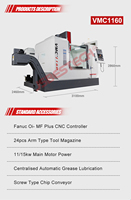Centre d'usinage vertical CNC de haute qualité VMC1160, machine de fraisage CNC en métal