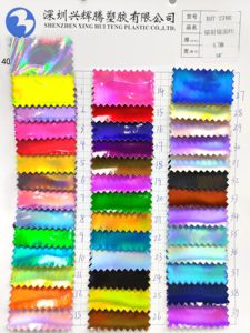 Cuir PU holographique brillant réfléchissant effet miroir laser pour la fabrication de sacs fourre-tout - Product Image 6