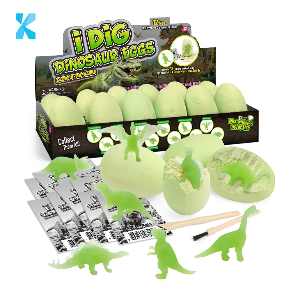 Glow In The Dark Plastic Dino Ei Speelgoed Kinderen Stem Graven Het Uit Lichtgevende Dinosaurus Sets