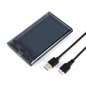 Hot sale USB3.0 External Hard Drive Enclosure 2.5inch Tool Free Portable Transparent Gray Hard Drive Case