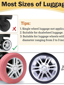 Tragbare Silikon-Kofferrollenabdeckung Schutz für Trolley-Koffer Rollenschuhe Reisegepäck Koffer-Rad Silikon-Schutzhülle - Product Image 4