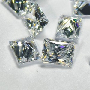 Princess Cut Cubic Zirconia Gemstone White Rectangle For Jewelry Making Lab Created Synthetic Zircon - Product Image 1