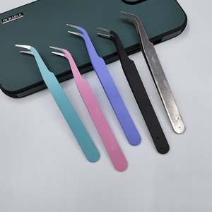 Wholesale stainless steel colored DIY curved <b>clips</b> for journaling, macaron making tools, Guka tweezers - Product Image 1