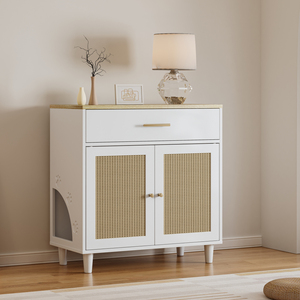 Mueble para Gatos con Contenedor de Arena Oculto, Gabinete de Almacenamiento Lateral de Madera, Compatible con la Mayoría de las Cajas de Arena - Product Image 2