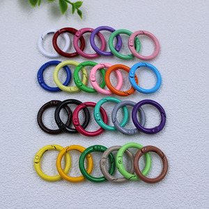 Móc khóa kim loại hợp kim nhiều màu dạng tròn, có thể tự làm, phụ kiện túi xách, móc lò xo dạng O, móc khóa cho dây đeo chìa khóa, dây đeo cổ - Product Image 1