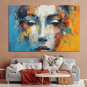 Bold Abstract Female Portrait Canvas - Modern Wall Art Print,<b>WRAPPED</b> CANVAS - Product Image 3