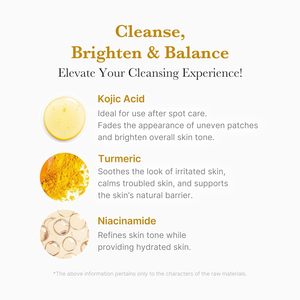 Crème Nettoyante Éclaircissante au Curcuma et à l'Acide Kojique avec Brosse Nettoyante pour les Pores, Idéale Peaux Sensibles - Product Image 3