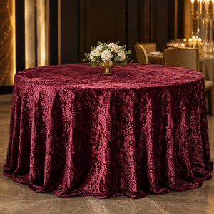 Custom Elegant <b>Round</b> Tablecloth Crushed Velvet Material <b>Round</b> <b>Table</b> Cloths <b>Cover</b> Great for Weddings Parties Baby Showers Events - Product Image 1
