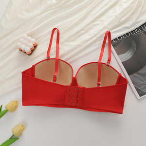 Da ragazza in pizzo <span class=keywords><strong>rosso</strong></span> con Spangle Lingerie <span class=keywords><strong>Push</strong></span>-<span class=keywords><strong>Up</strong></span> fantasia schiena da donna con immagini calde <span class=keywords><strong>reggiseno</strong></span> Sexy - Product Image 2