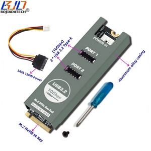 Nouvelle carte d'extension adaptateur M.2 NVMe M-Key avec 2 connecteurs USB <span class=keywords><strong>3.2</strong></span> Type-E (Type-C frontal) et boîtier en alliage d'aluminium - Product Image 1