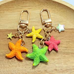 Version très demandée de porte-clés créatif en forme d'étoile de mer, accessoires pour voiture et sac, cadeaux promotionnels, pendentif marin micro-paysage - Product Image 1